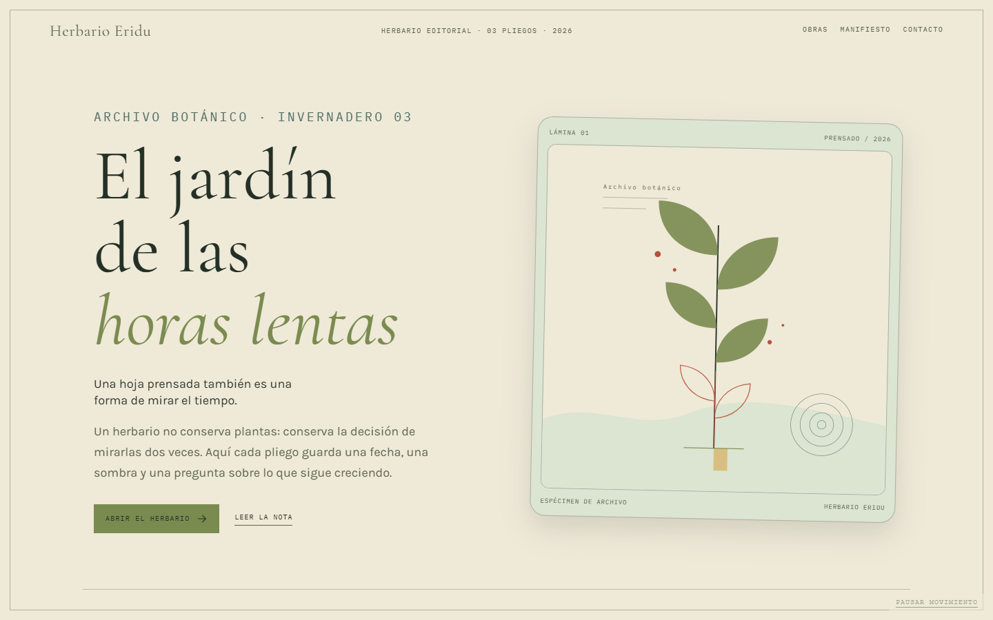 El jardín de las horas lentas